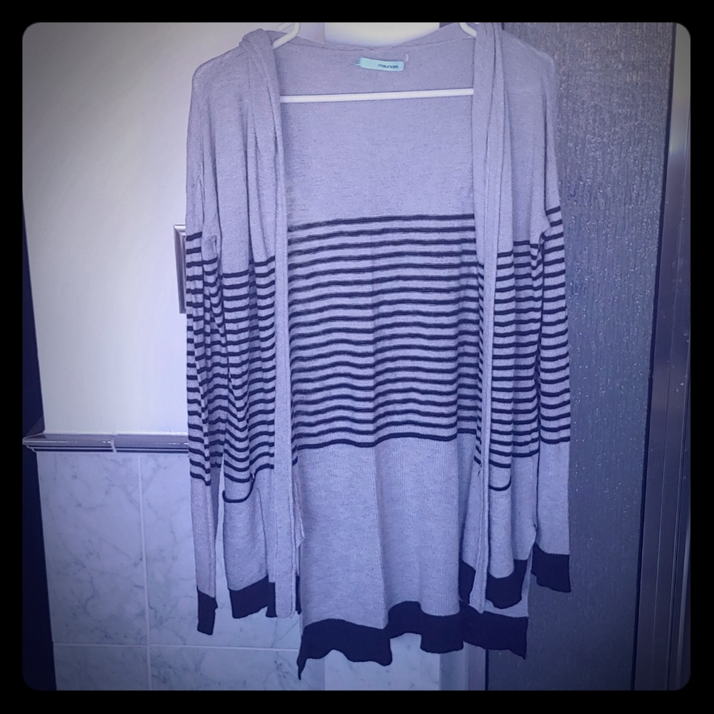 Grey Maurice's hooded cardigan